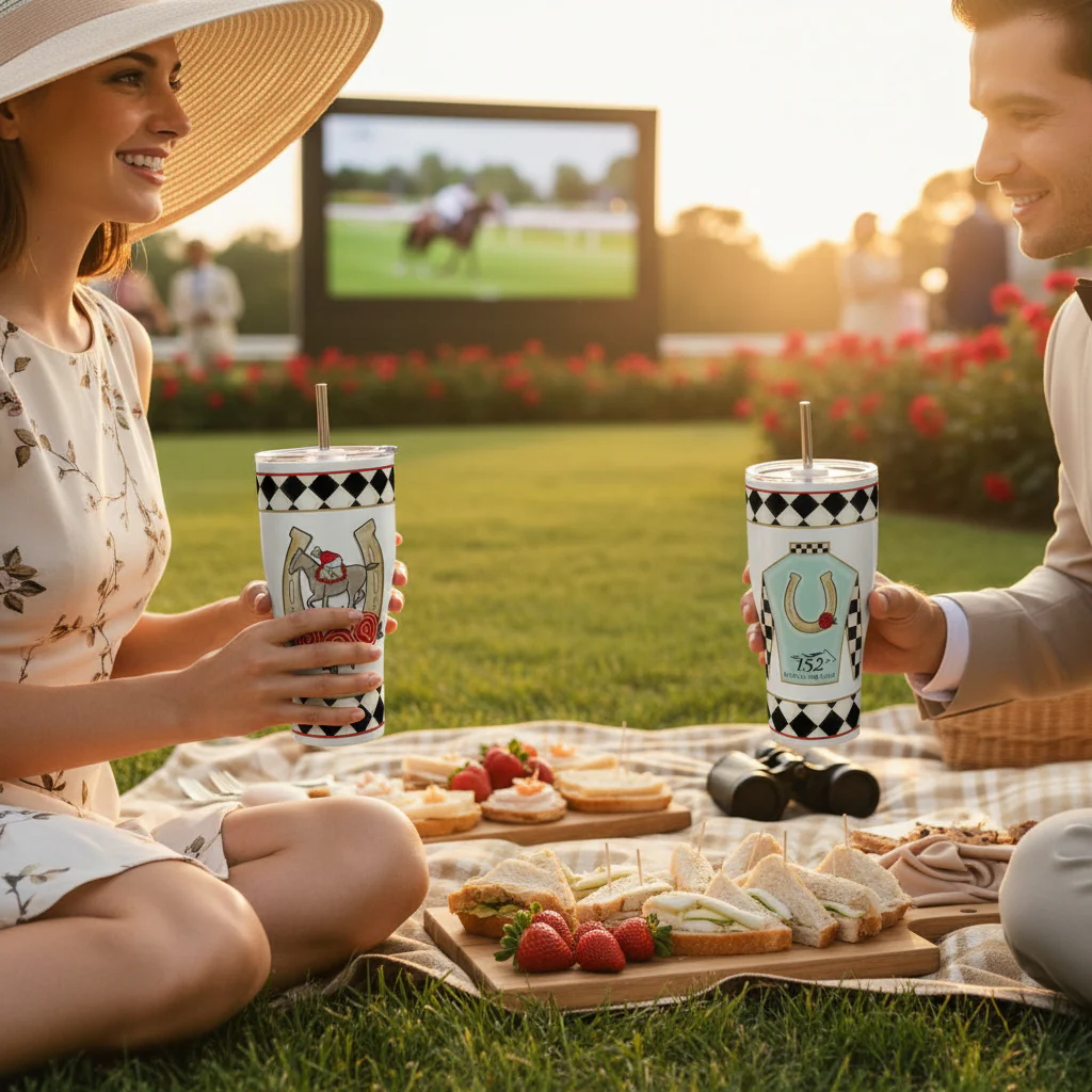 152nd Kentucky Derby Stainless Steel Tumbler with Straw and Lid | 30 oz. - Image 2