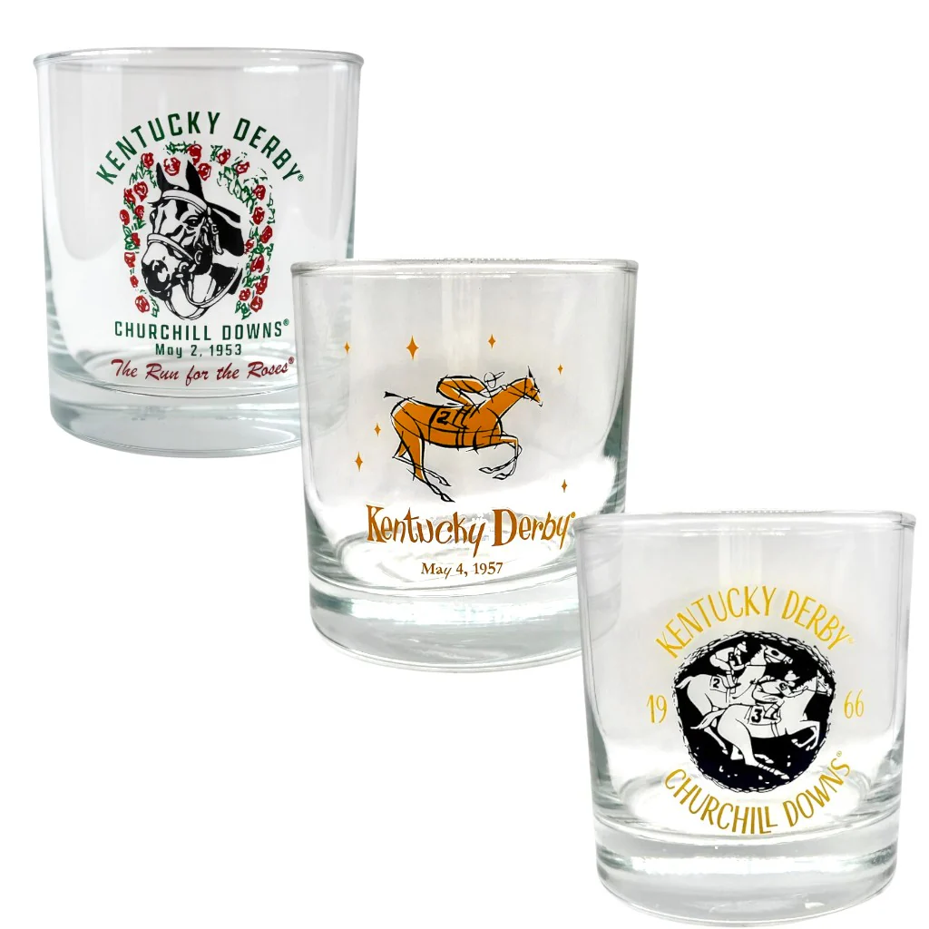 152nd Kentucky Derby Throwback 1957 Retro Rocks Glass - Image 3