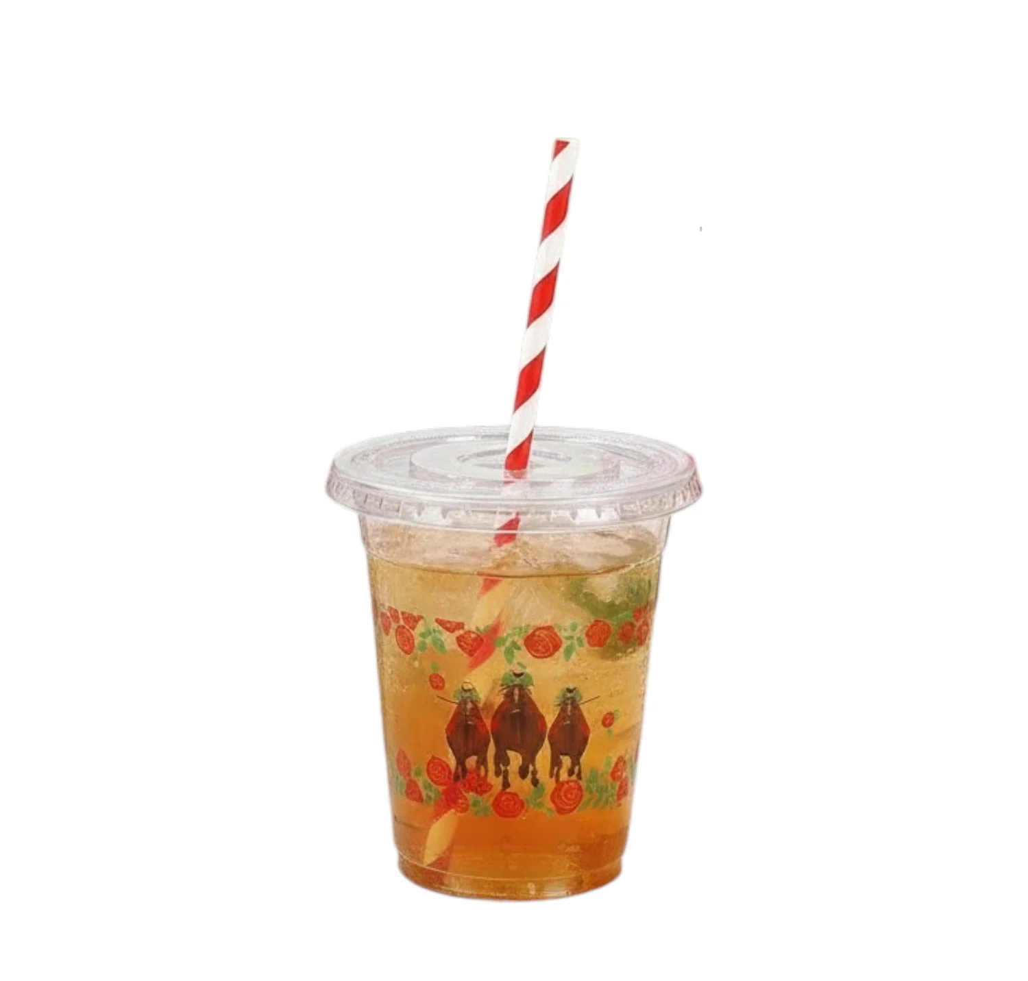 16-Pack 12oz Horse Racing Plastic Cups with Lids & Straws | Derby Day Party Supplies - Image 5
