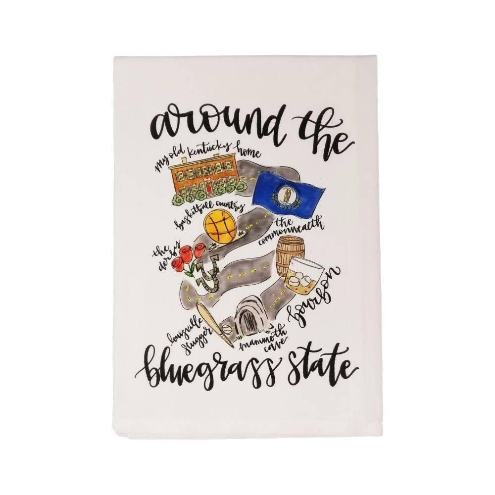 Around The Bluegrass State Tea Towel