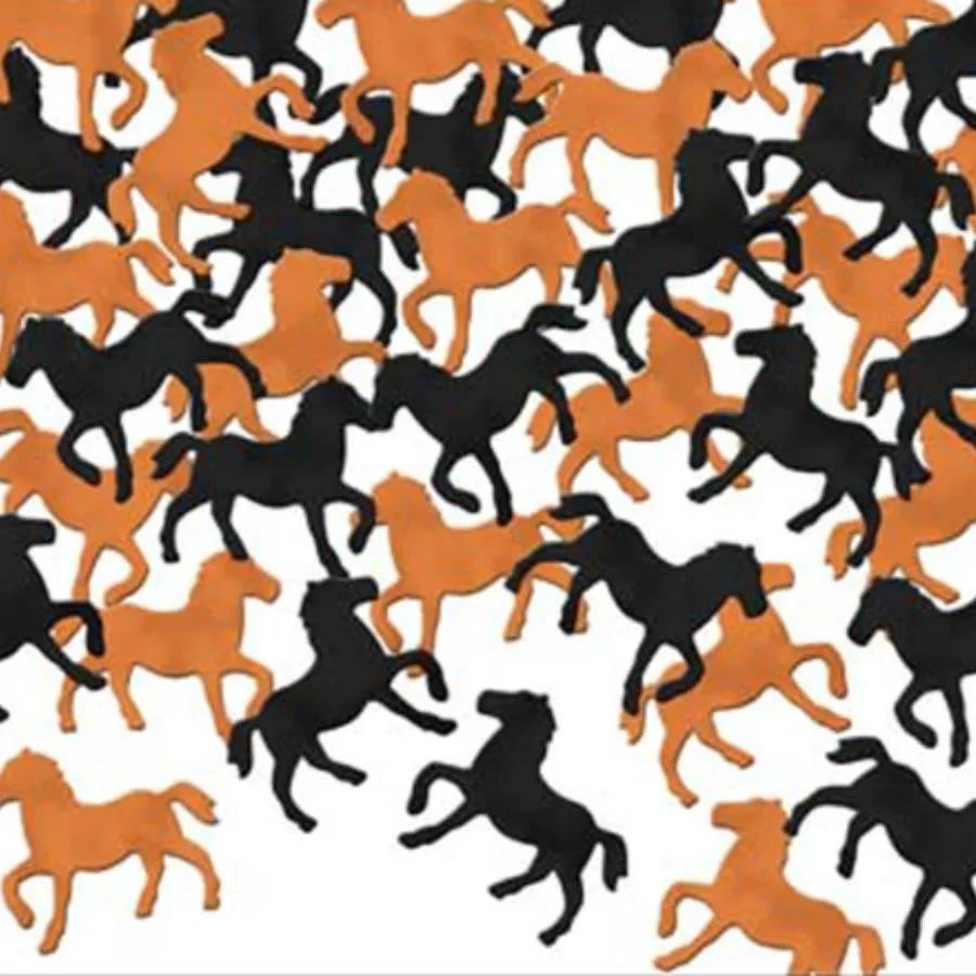 Black and Gold Horse Confetti