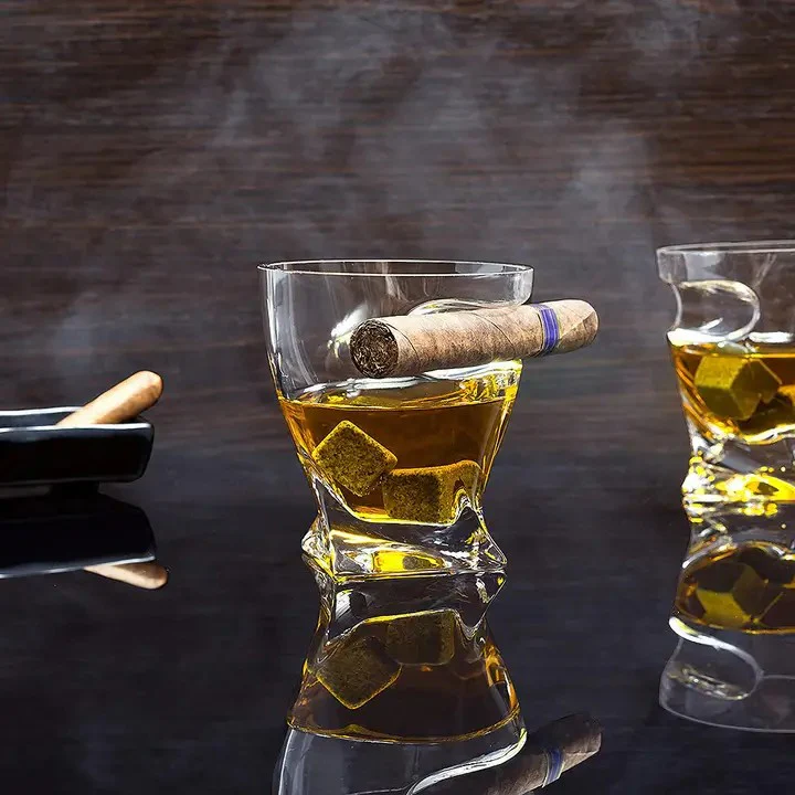 Cigar Holder Whiskey Glass – Old Fashioned Tumbler - Image 2