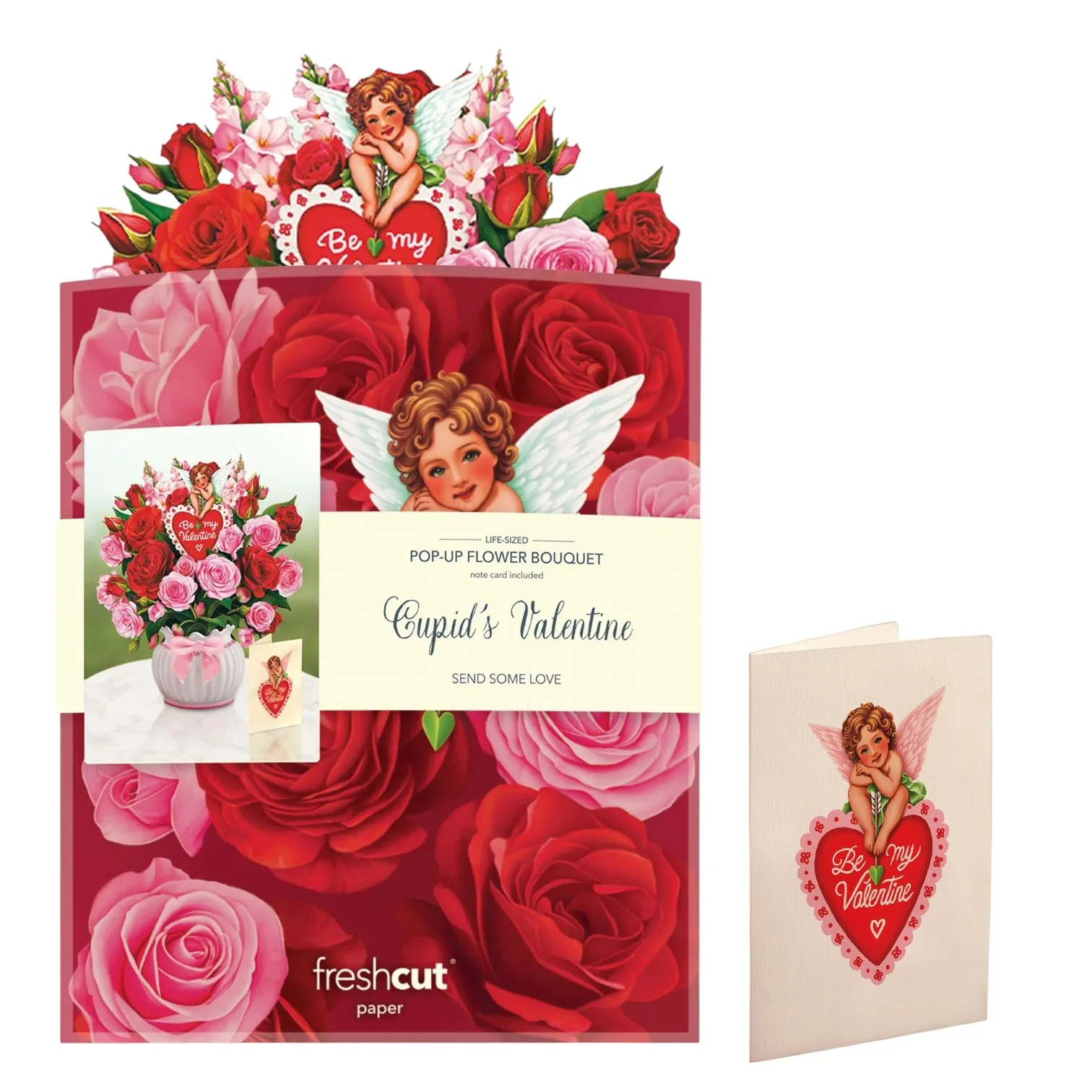 Cupid’s Valentine Pop-Up Card | Paper Flower Bouquet - Image 5