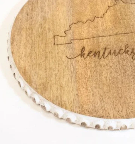 Decorative Kentucky Serving Board – 11.5" Round, Engraved - Image 5