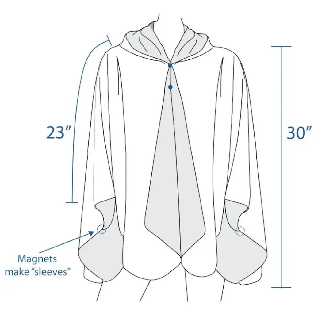 Degas "Racehorses in a Landscape" Reversible Rain Cape | Fine Art Poncho & Travel Wrap - Image 4