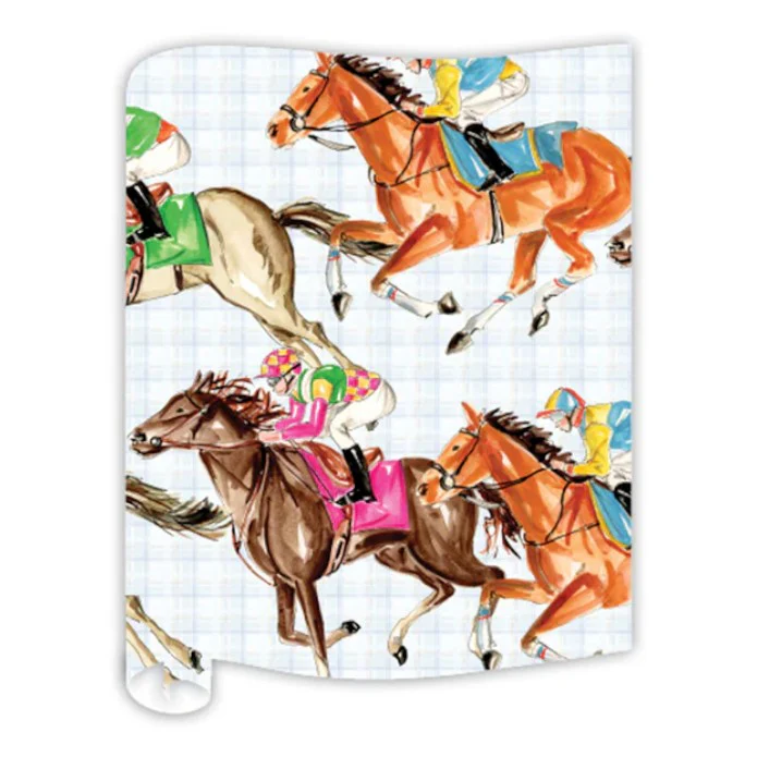 Derby Racehorses Paper Table Runner