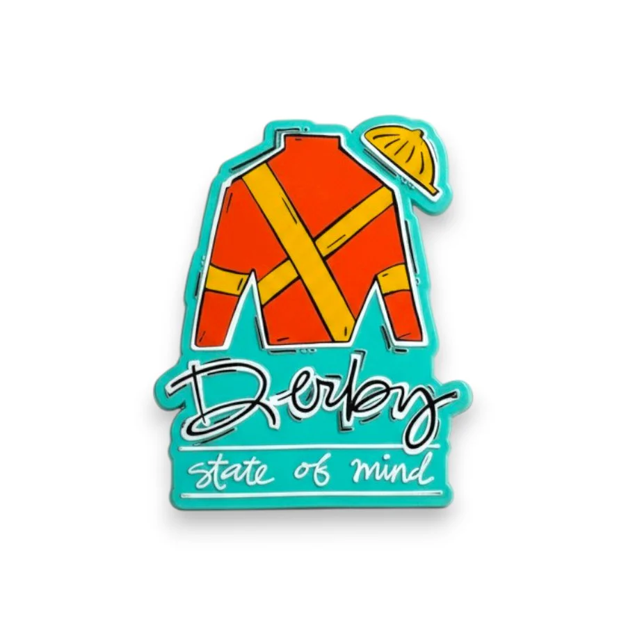 Derby State of Mind Jockey Silks Magnet | 3" x 2" Horse Racing Souvenir