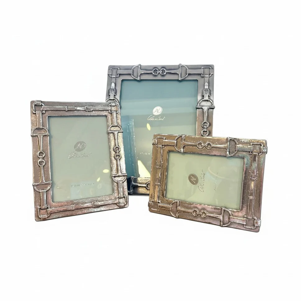 Equestrian Bit Photo Frame | Hand-Engraved Aluminum Alloy Frame in 4x6, 5x7, and 8x10