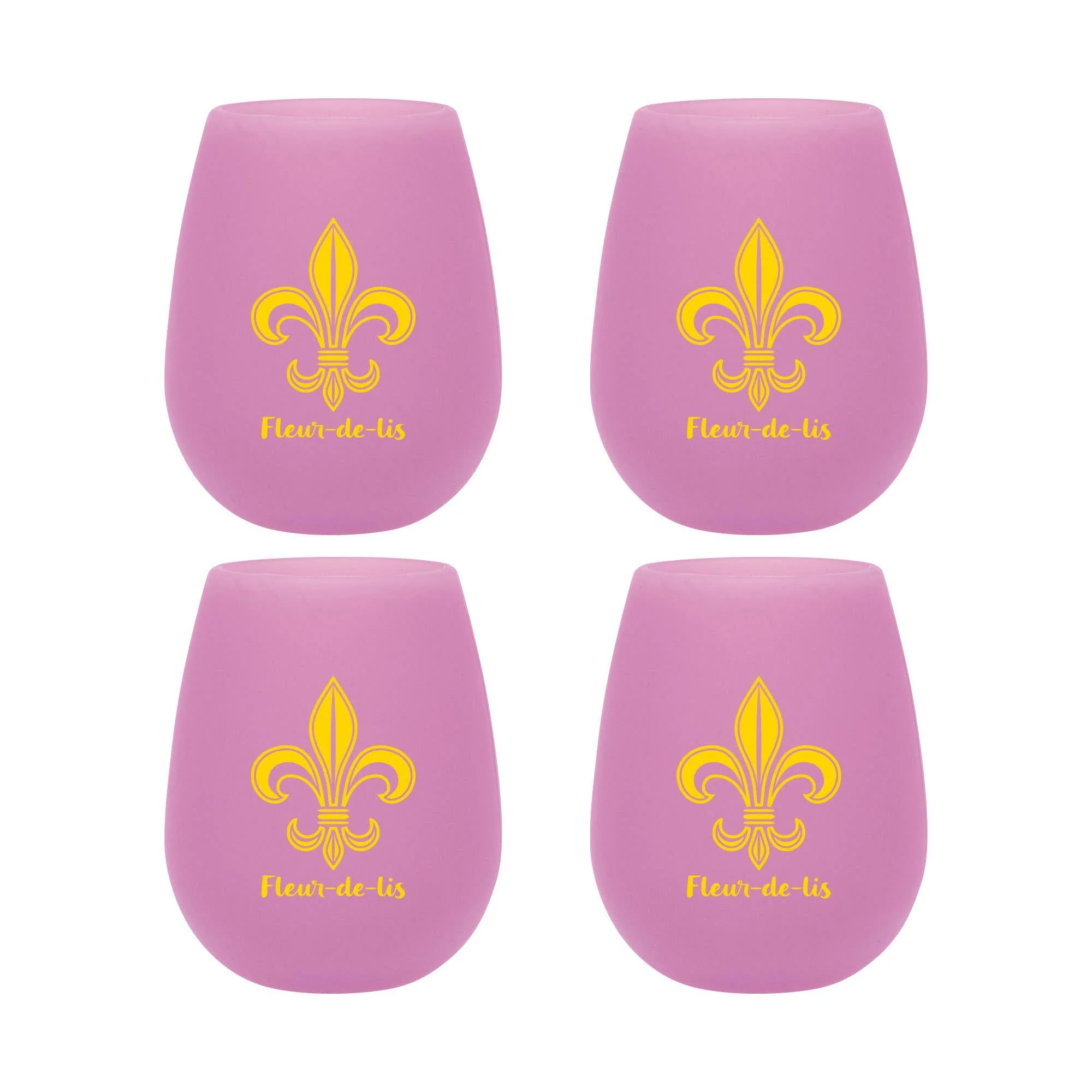 Fleur-de-lis 12 oz. Silicone Stemless Wine Glass - Image 2