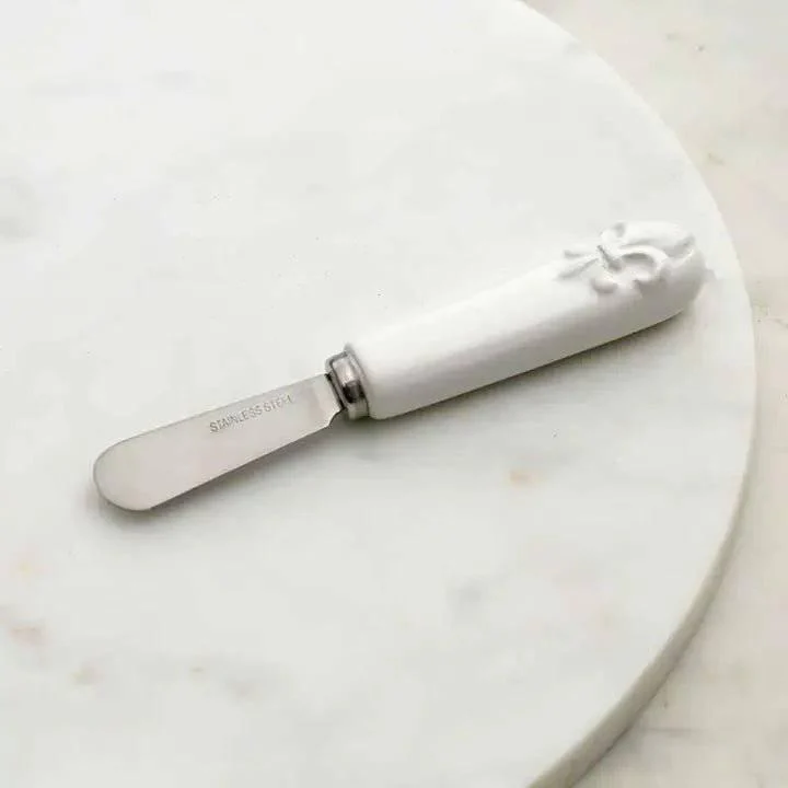 Fleur de Lis Embossed Cheese Spreader - Image 2