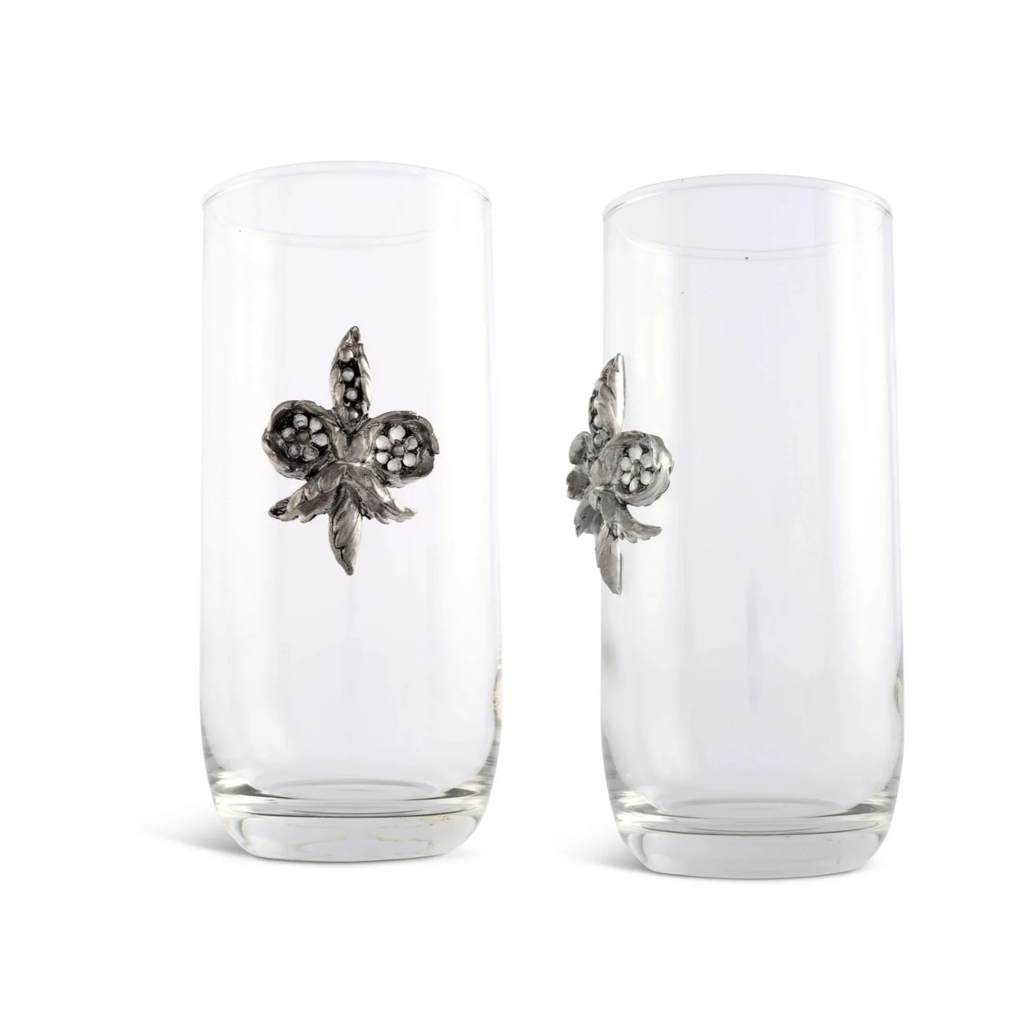 Fleur De Lis Iced Tea Glass | Luxury Pewter & Glass Barware - Image 3