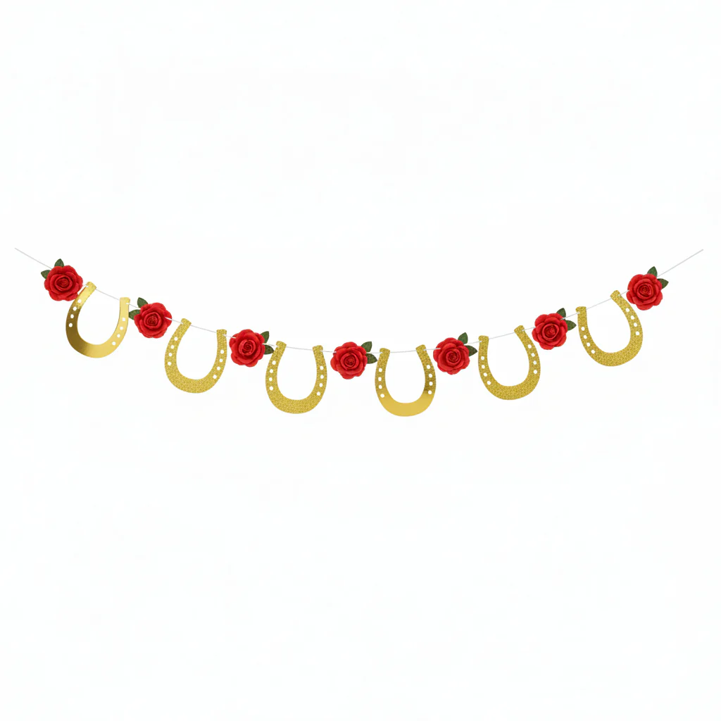 Foil Rose & Horseshoe Streamer