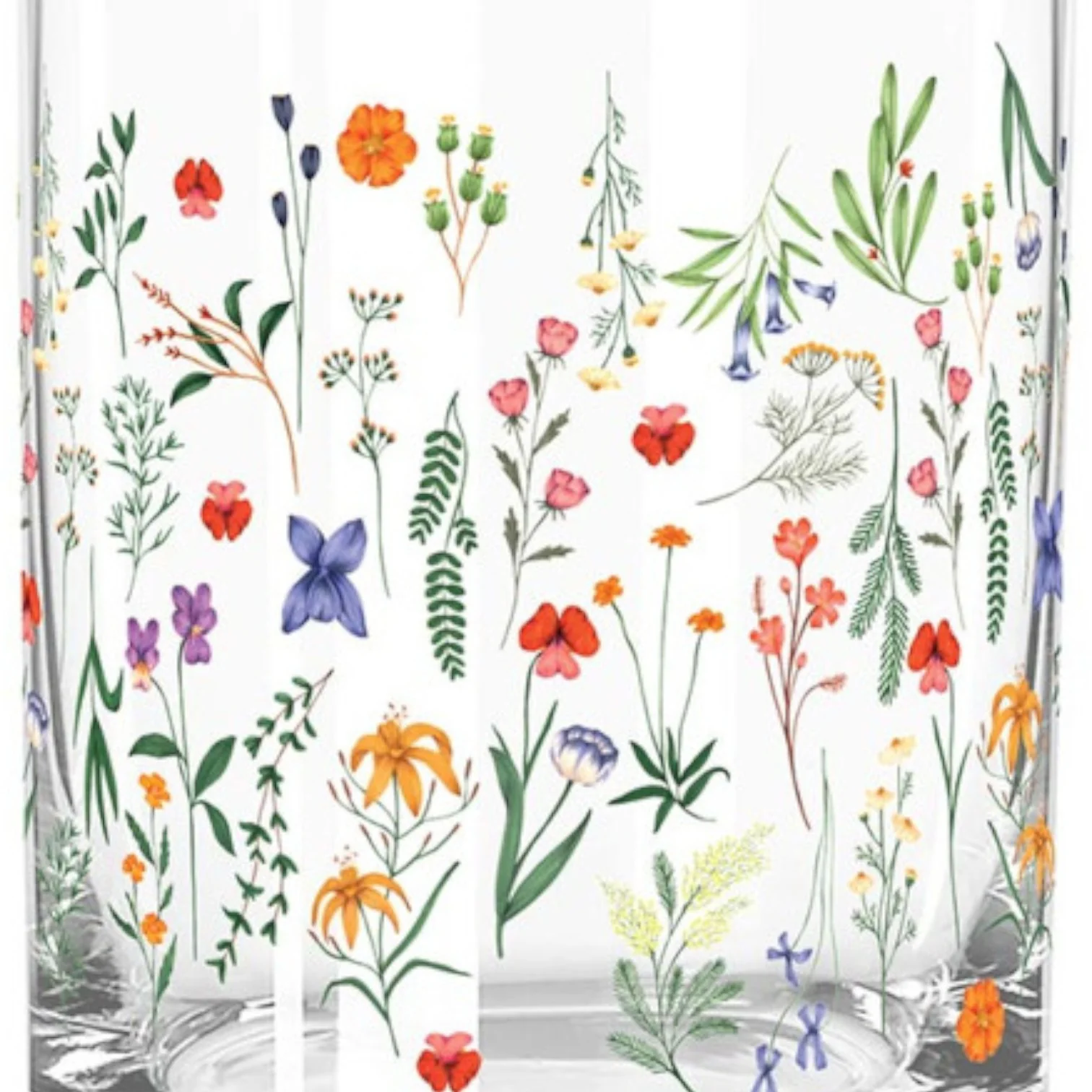 Glass Double Old Fashioned - Boho Flowers | Floral Drinking Glass (4") - Image 3