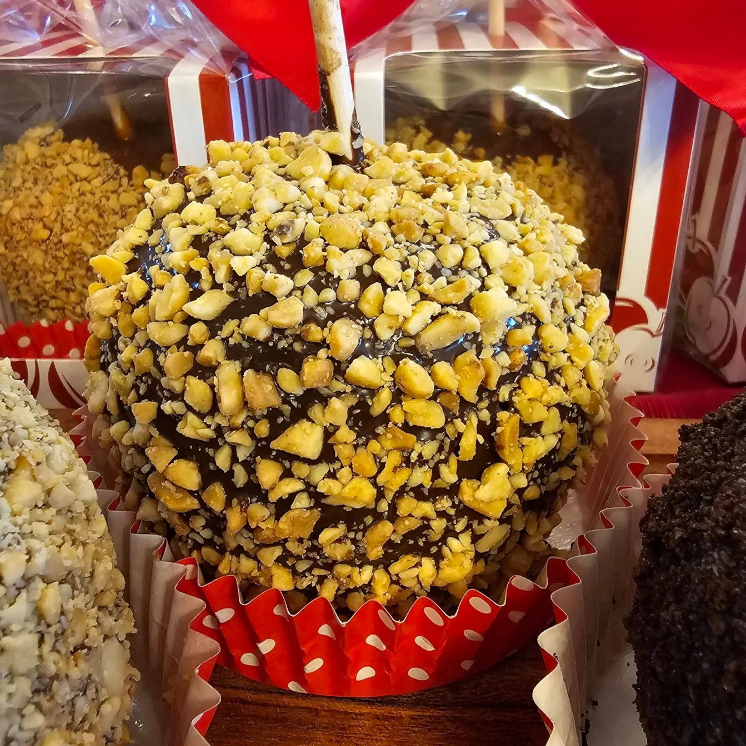 Gourmet Ballpark Caramel Apple - Dark Chocolate & Peanut - Image 3