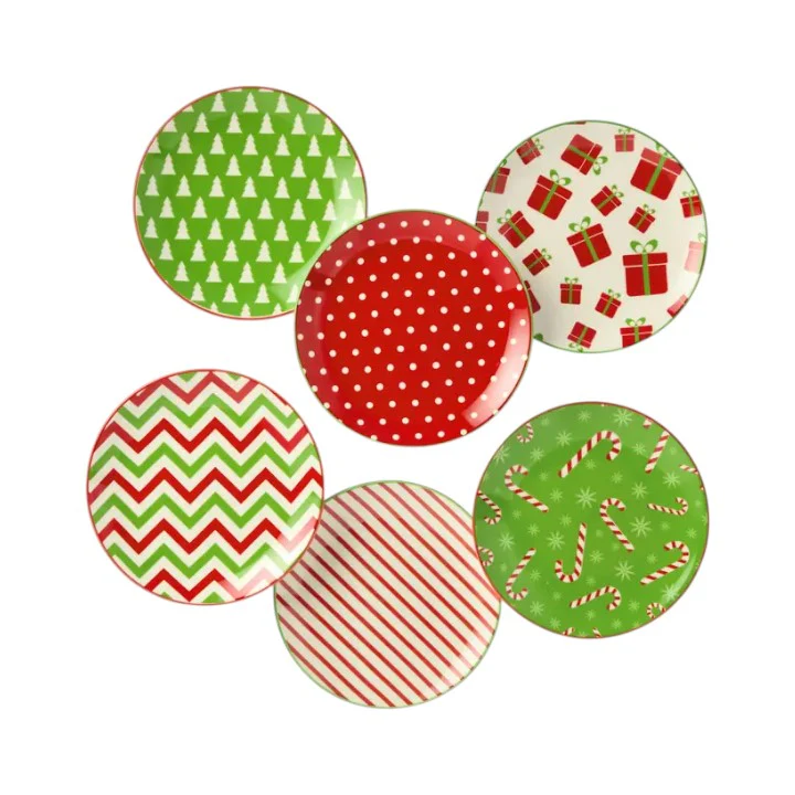 Holiday Fun Christmas Canapé Plate – 6” (Assorted Styles) - Image 2