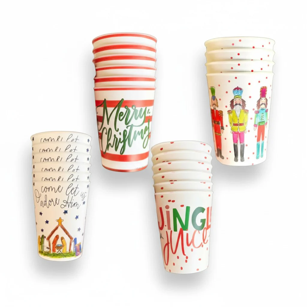 Holiday Reusable Party Cups – 4 Festive Designs