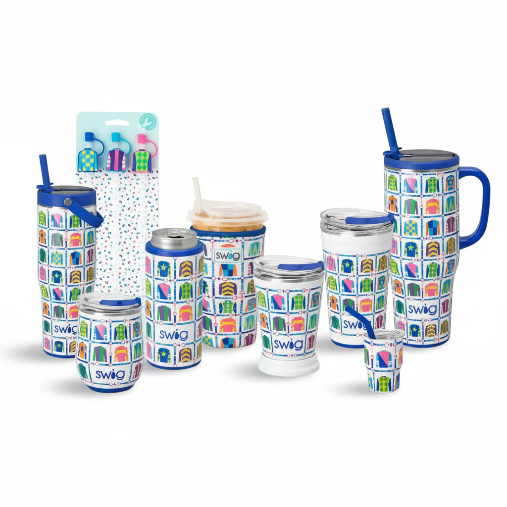 Jockey Club Collection by Swig Life | Horse Racing Print Drinkware | Multiple Styles