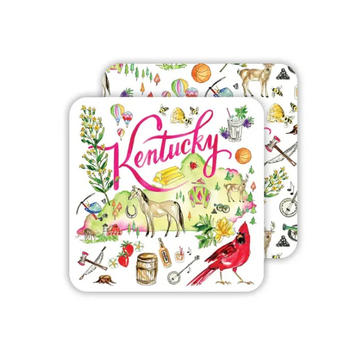 Kentucky Handpainted Icons Paper Coasters