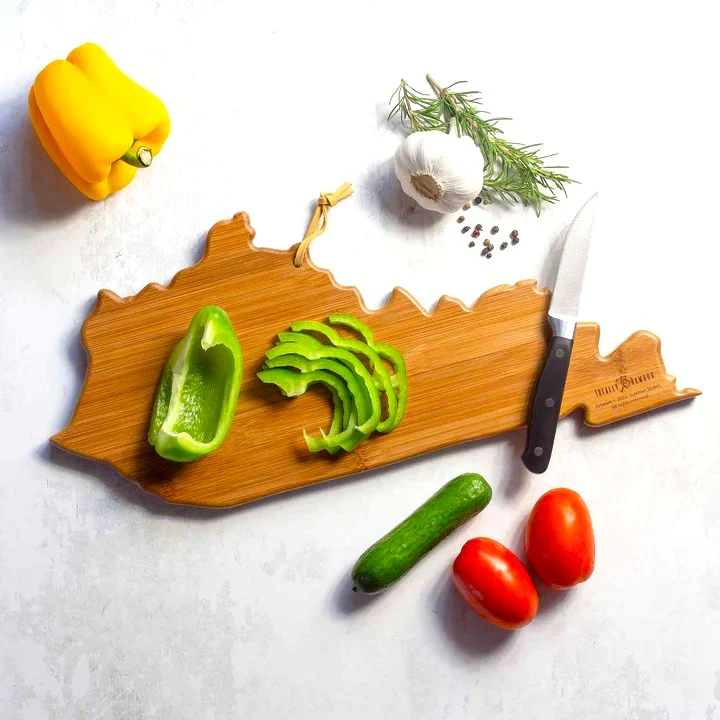 Kentucky-Inspired Bamboo Serving & Cutting Board – Multi-Purpose State-Shaped Charcuterie & Prep Board - Image 3