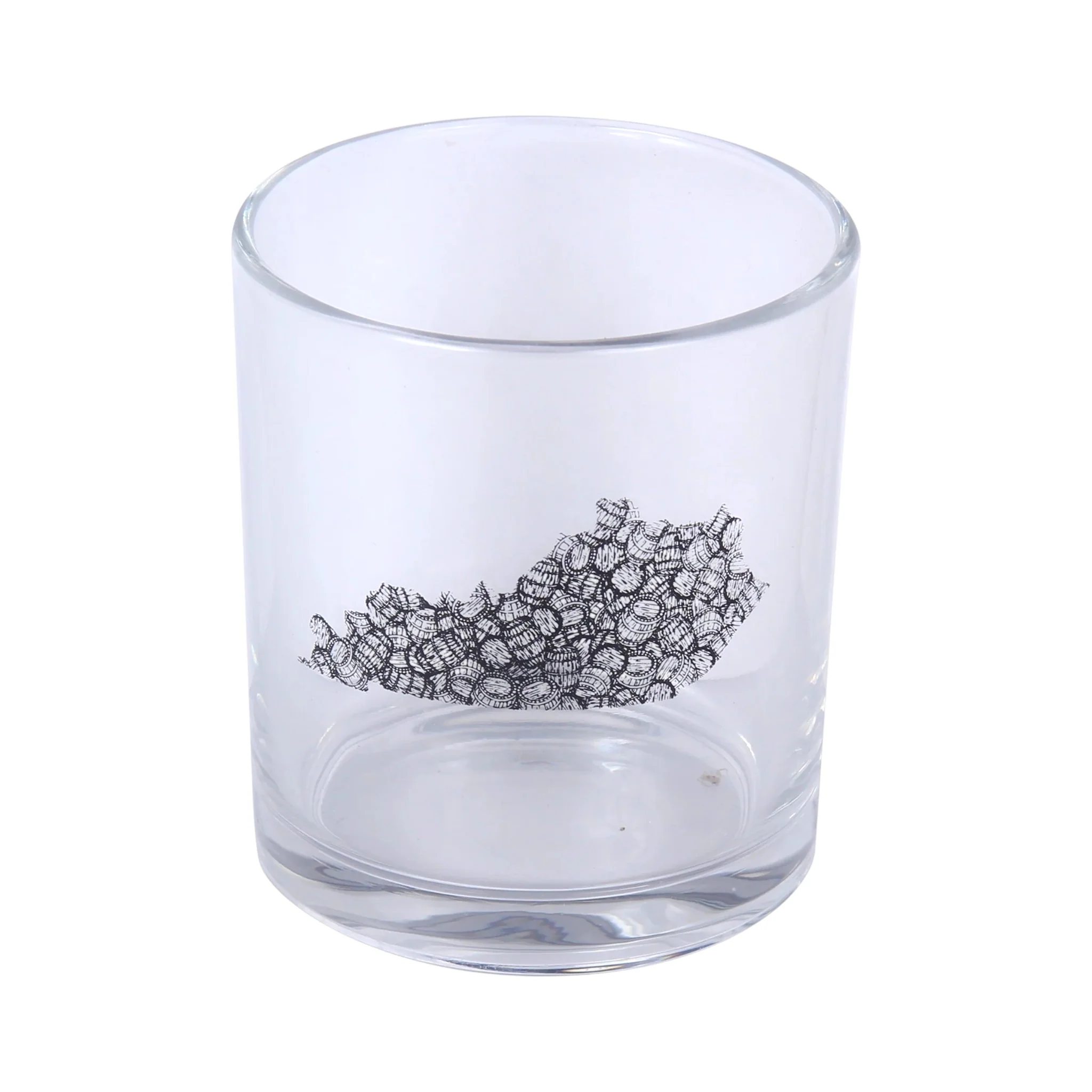 Kentucky Shape Bourbon Barrels Rocks Glass