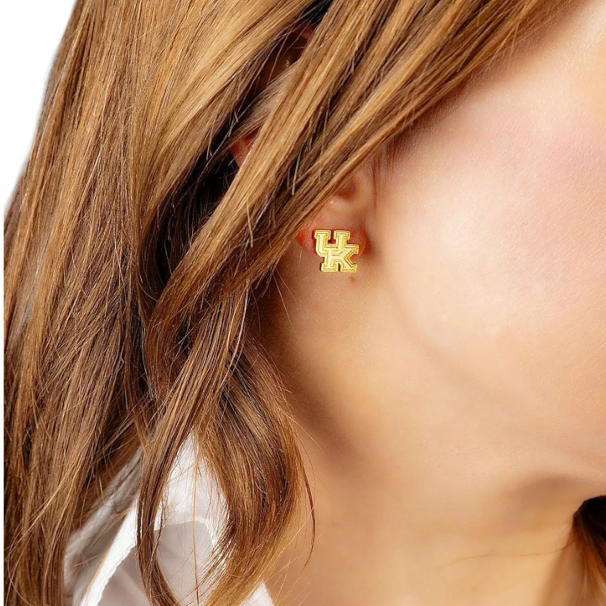 Kentucky Wildcats 24K Gold Plated Logo Stud Earrings - Image 2
