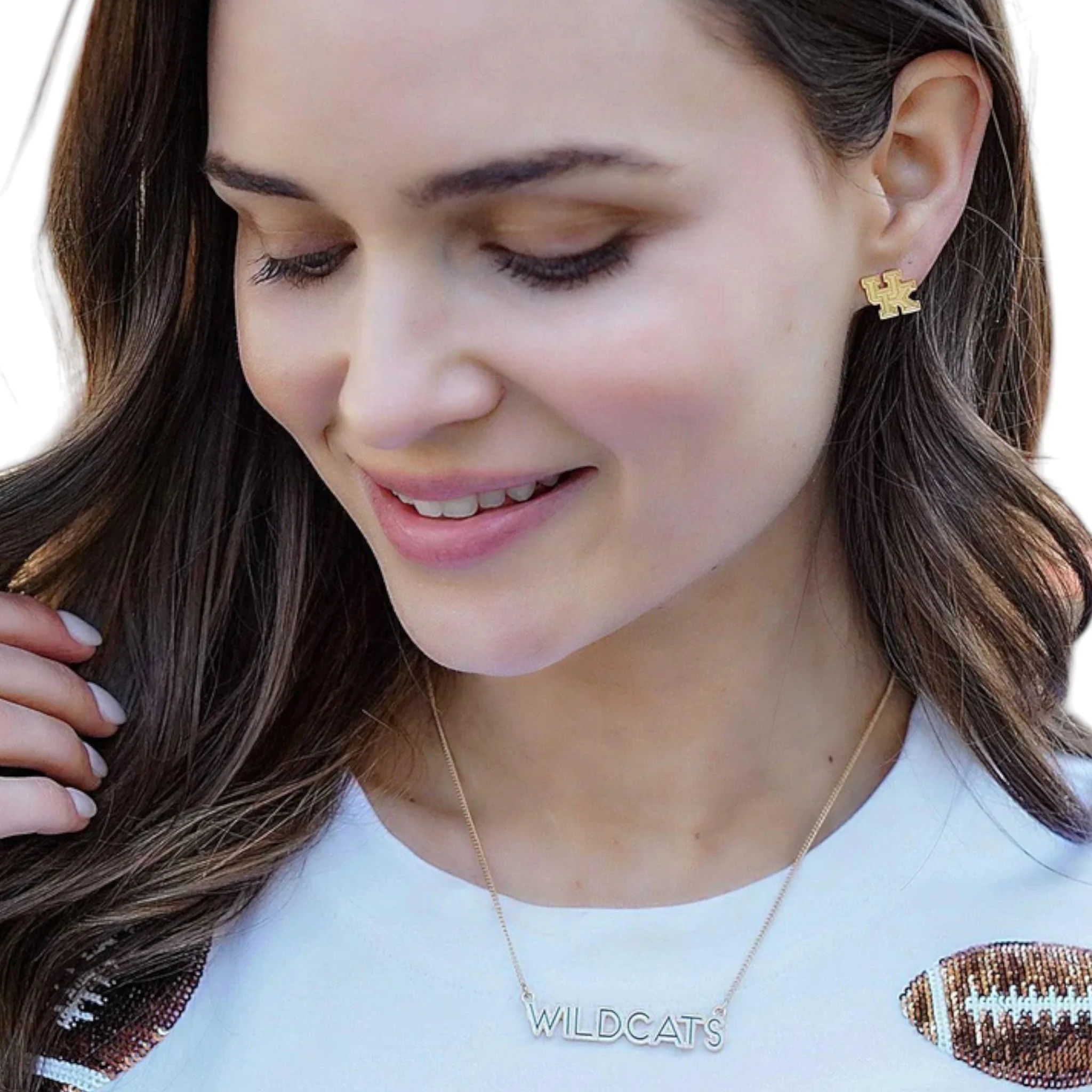 Kentucky Wildcats 24K Gold Plated Logo Stud Earrings - Image 3