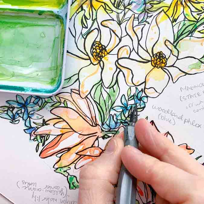 Kentucky Wildflower Note Card – Single Card with Envelope & Sticker - Image 3