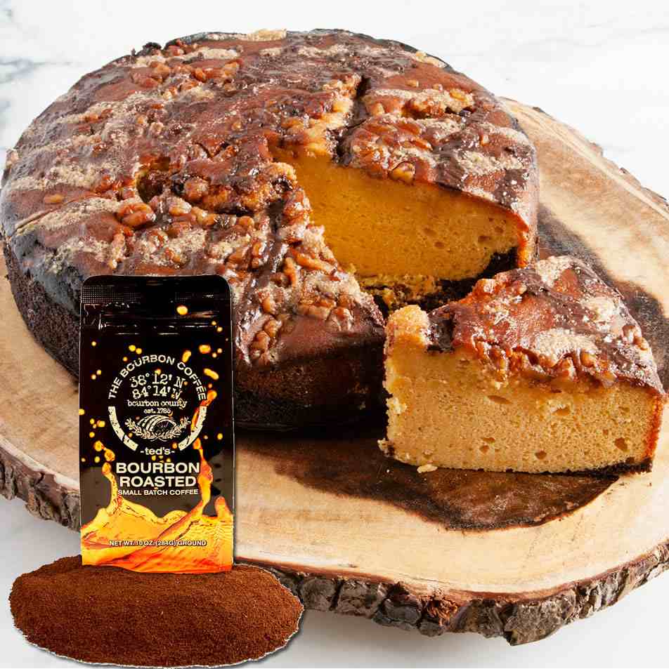 Large 10" Bourbon Barrel Cake + Ted’s The Bourbon Coffee (10 oz) - Image 2