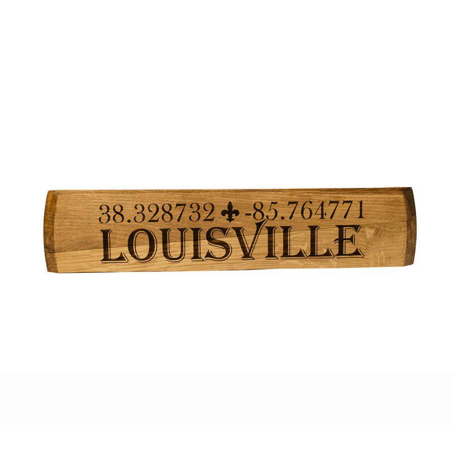 Louisville, Kentucky Coordinates Barrel Stave