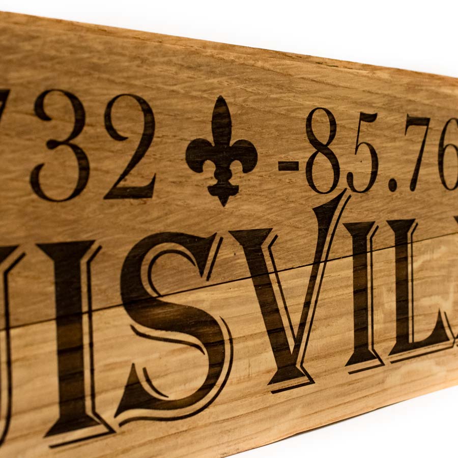 Louisville, Kentucky Coordinates Barrel Stave - Image 3