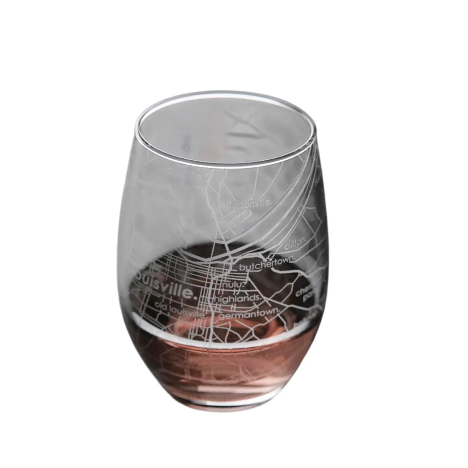 Louisville Map Stemless Wine Glass – 15 oz. - Image 3