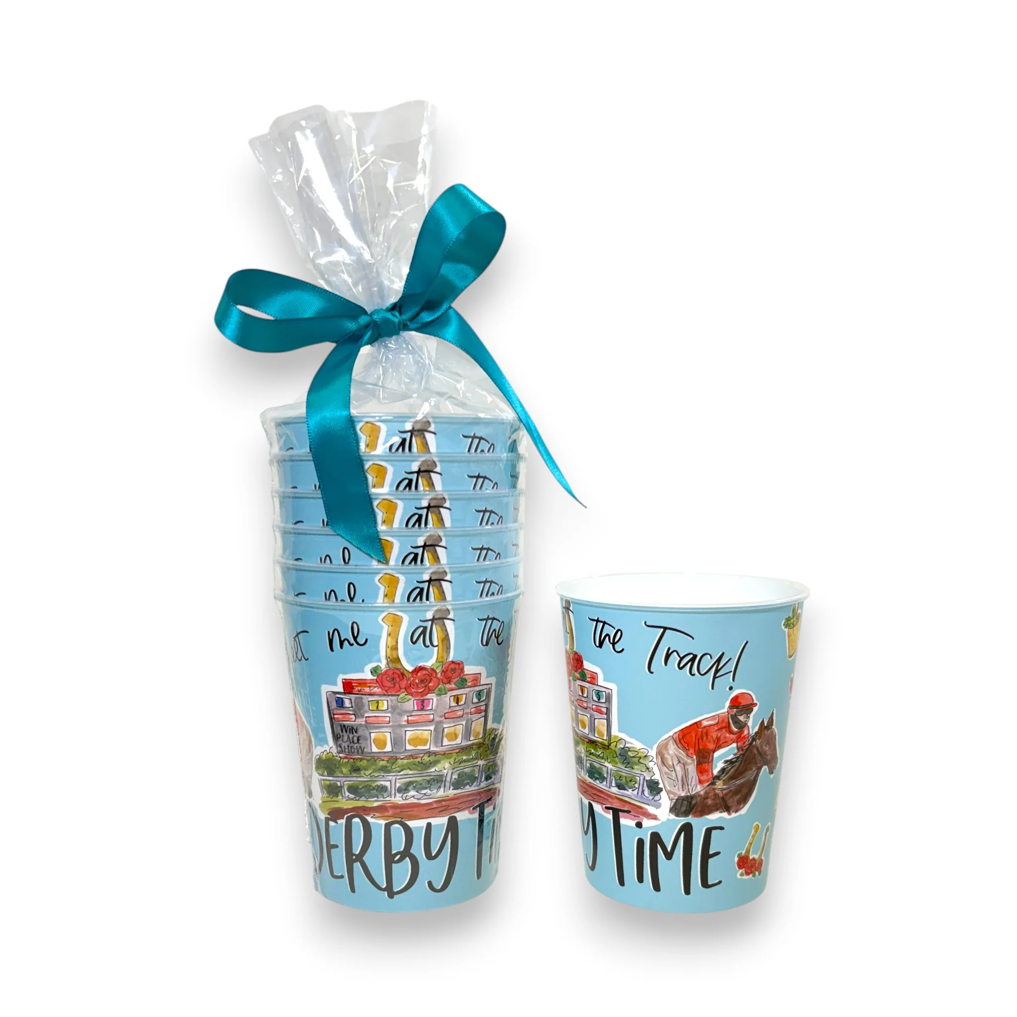 "Meet Me at the Track" Derby Time Reusable Cups – Set of 6 or Single Cup