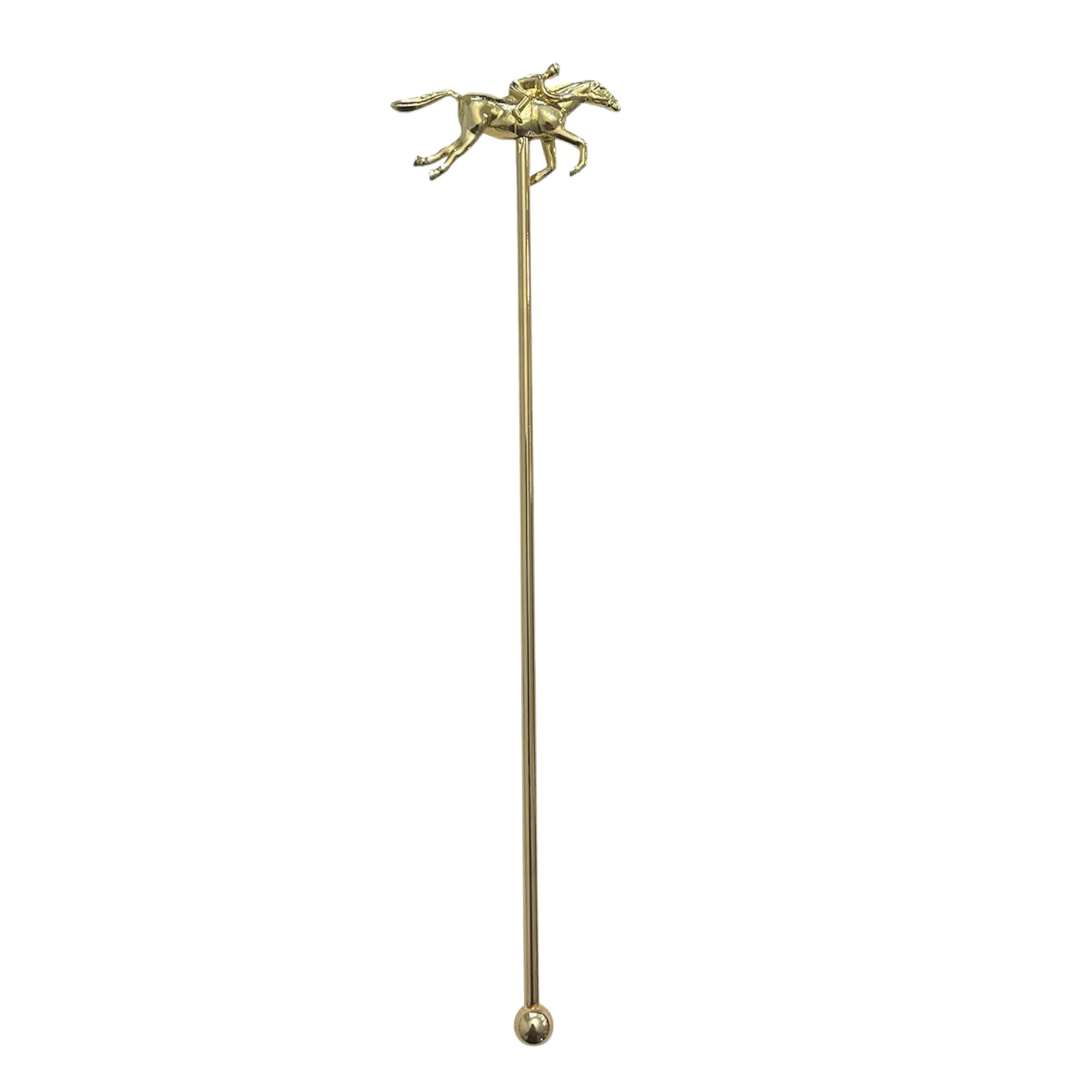 Metal Horse Racing Cocktail Stirrer - Gold & Silver Finishes - Image 3