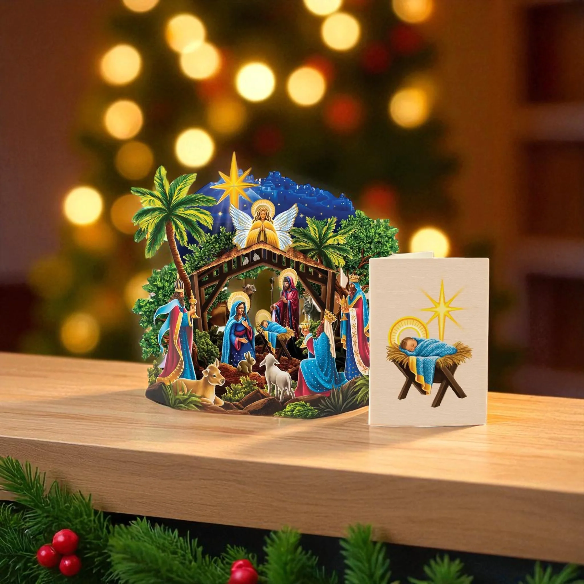 Mini Starlit Nativity Pop-Up Card