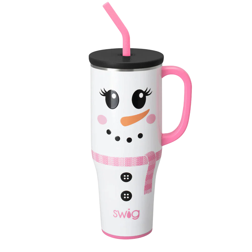 Ms. Frost Holiday Snowman Tumbler – 40oz Mega Mug, 24oz Party Cup, 12oz Wine - Image 4