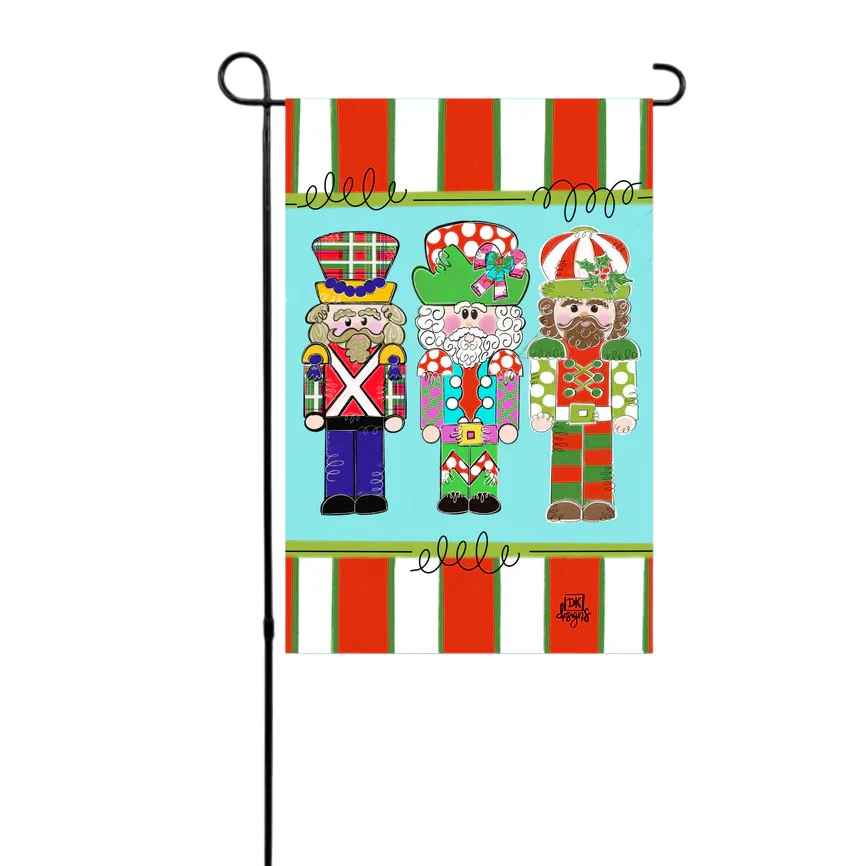 Nutcracker Soldier Trio Garden Flag – 12" x 18"