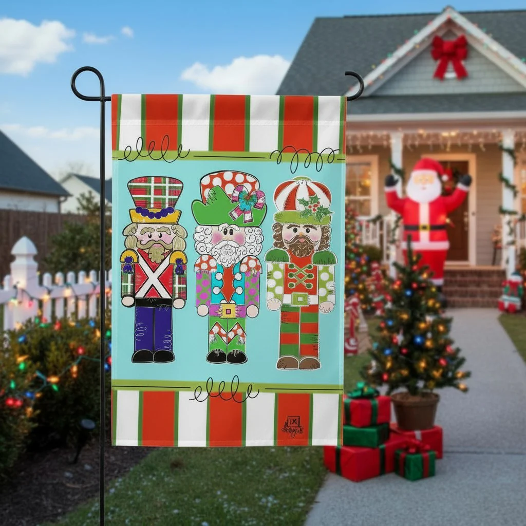 Nutcracker Soldier Trio Garden Flag – 12" x 18" - Image 2