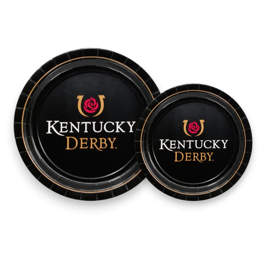 Official Kentucky Derby Rose Icon Paper Plates – 7" & 9" Party Packs (8-Count)