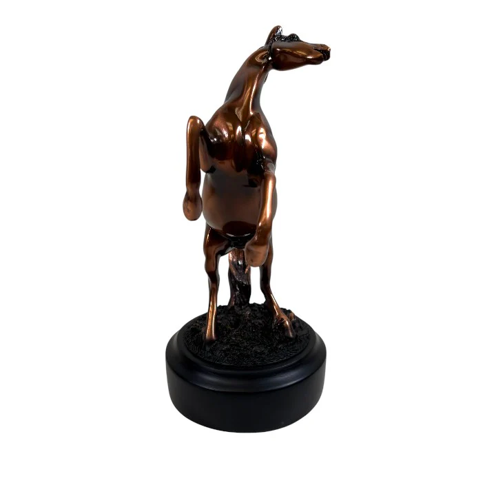 Rearing Stallion Sculpture | Copper Finished Horse Statue - Image 5