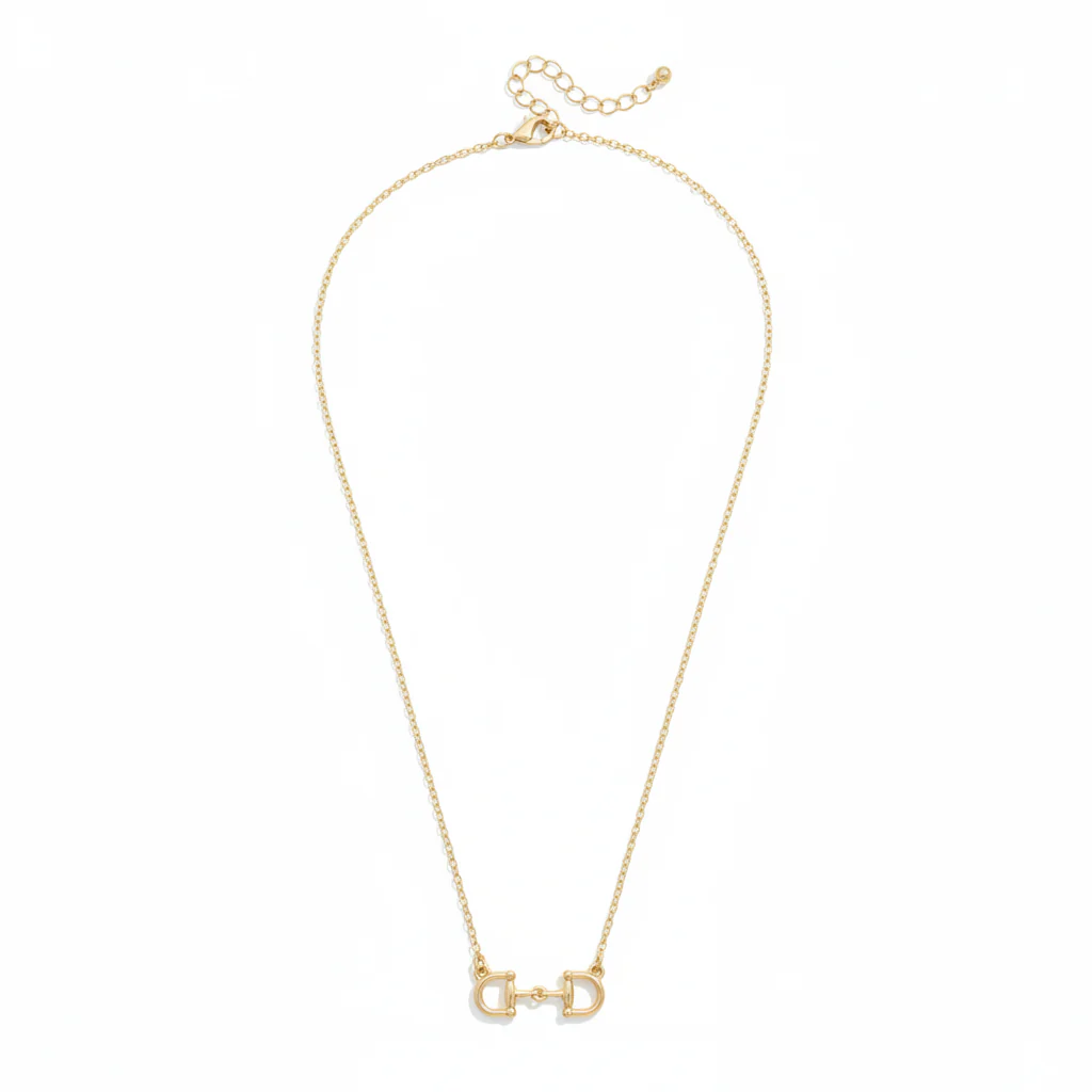 Roux Horsebit Necklace | Effortless Elegance in Shiny Gold - Image 3