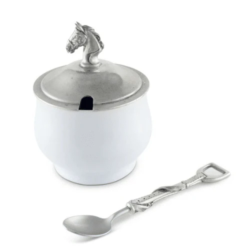 Vagabond House Equestrian Sugar Bowl and Spoon - Image 2