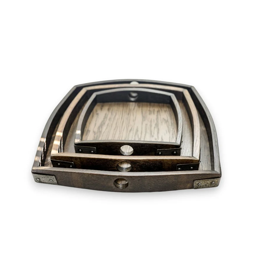 Vino Oak Tray Square | Reclaimed Wine Barrel Serving Tray - Image 7