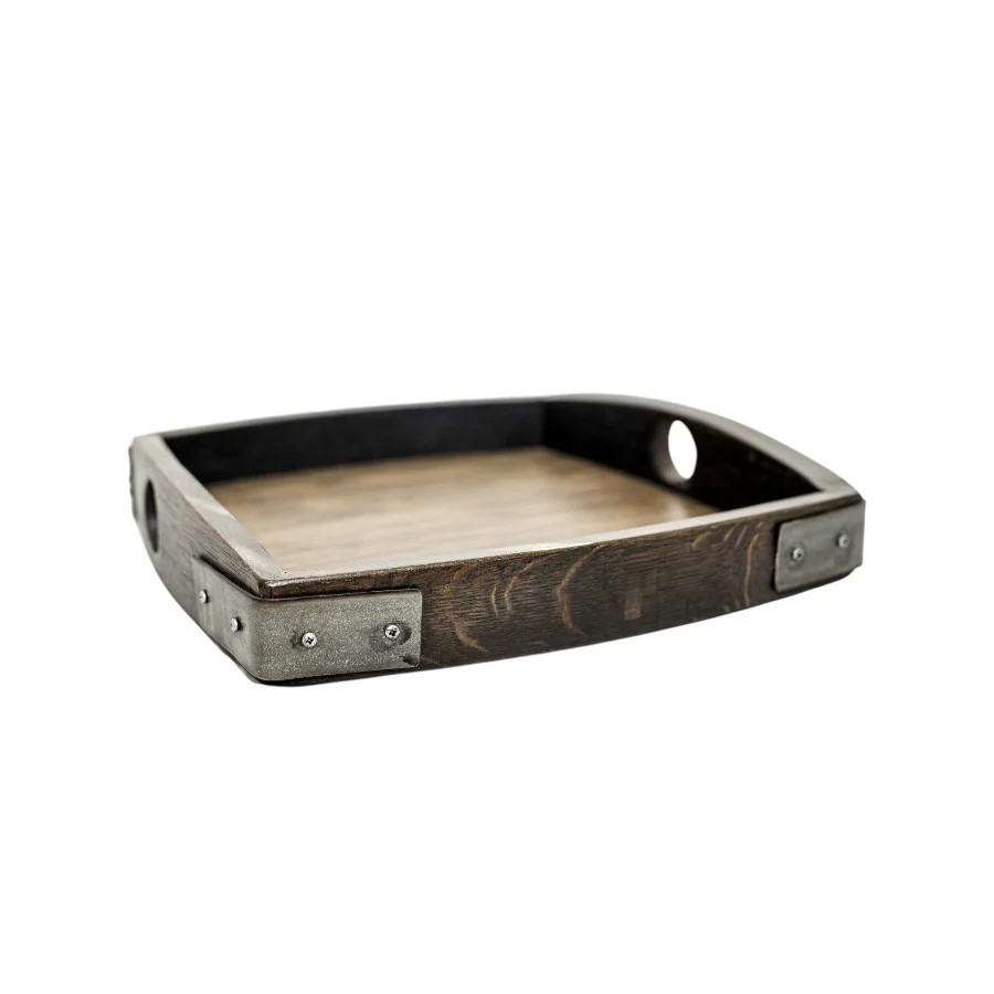 Vino Oak Tray Square | Reclaimed Wine Barrel Serving Tray - Image 8