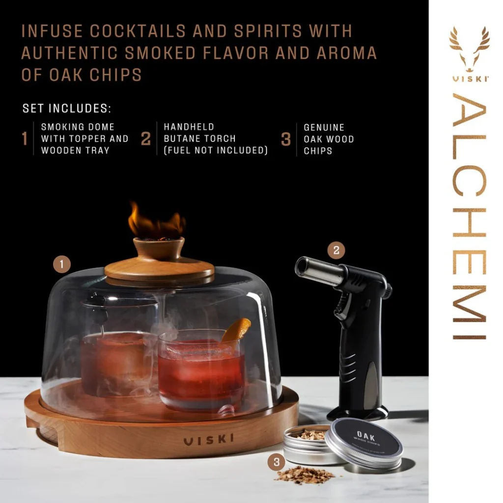 Viski Alchemi Cocktail Smoking Dome Kit | 5-Piece Craft Smoker Set - Image 2